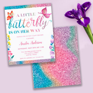 Budget Butterfly Theme Spring Baby Shower Invite