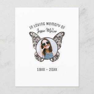 Budget Butterfly Wings Photo Memorial Invitation