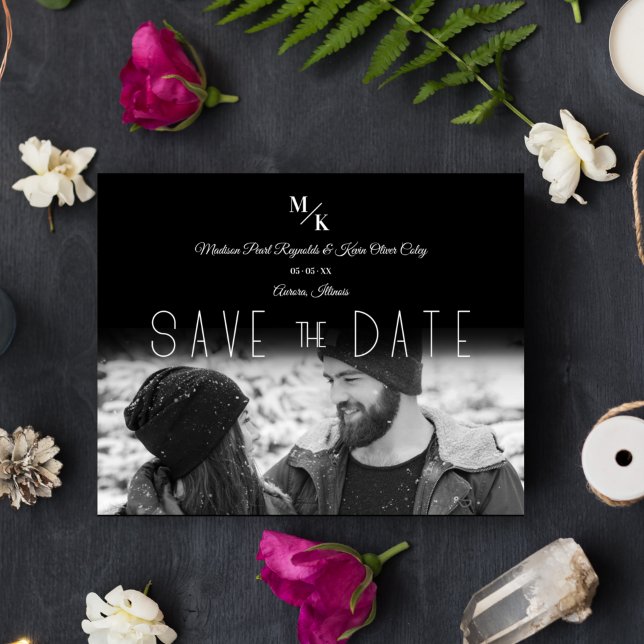 Budget BW Chic Minimalist Classic Photo Initials (Creator Uploaded)