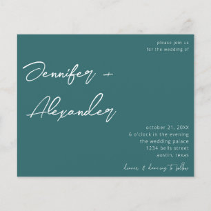 Budget Cactus Green Calligraphy Photo Wedding Flyer