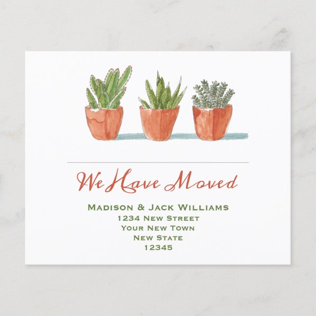 Budget Cactus New Address Moving Announcement (Front)