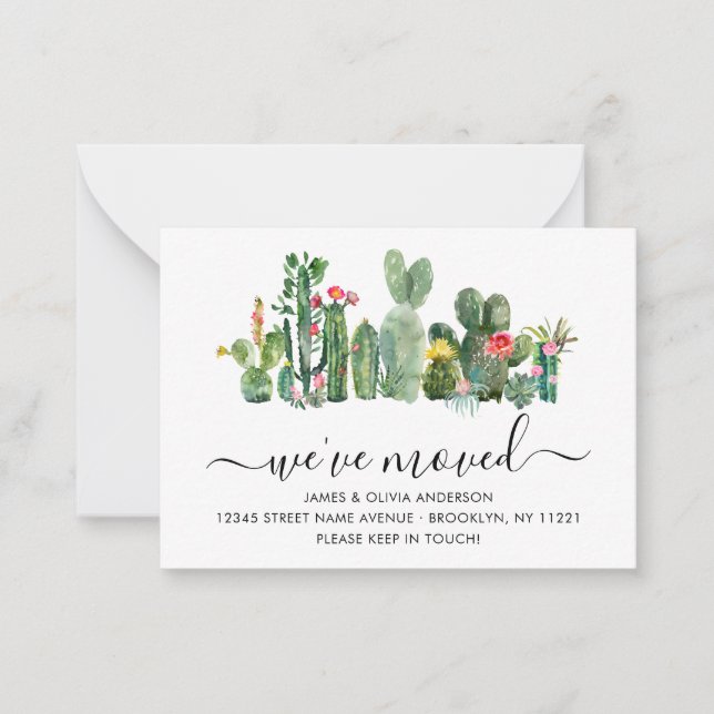  Budget Cactus We've Moved New Home Moving Card (Front)