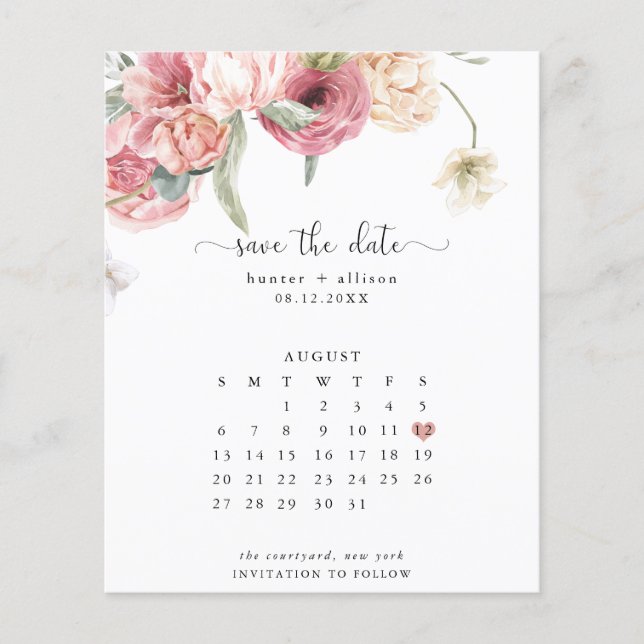 Budget Calendar Save the Date | Annabeth Flyer (Front)