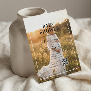 Budget Calligraphy QR Code Photo Baby Shower