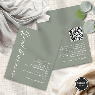 Budget Calligraphy QR Sage Wedding Evening Party