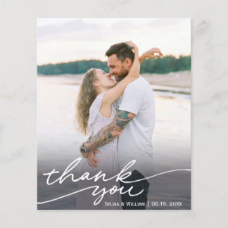 Budget Calligraphy Script Wedding Photo Thank You