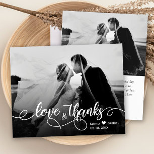 Budget Calligraphy Script Wedding Thank You Card