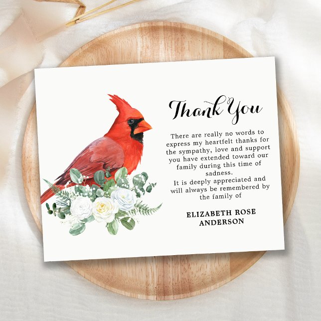 Budget Cardinal Floral Sympathy Funeral Thank You (Creator Uploaded)