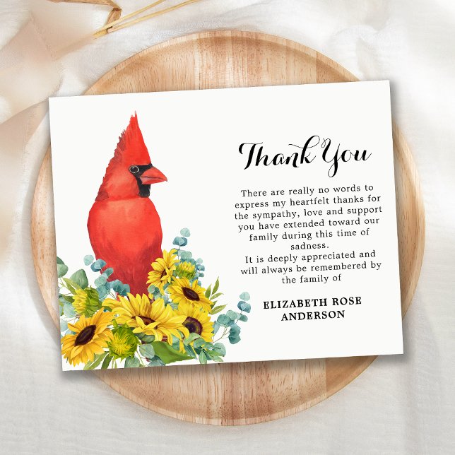Budget Cardinal Floral Sympathy Funeral Thank You (Creator Uploaded)