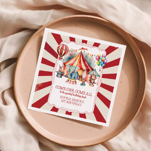 Budget Carnival Circus Show & Animals Birthday Napkin