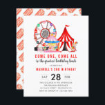 Budget Carnival Circus Show Birthday Invitation<br><div class="desc">Budget Modern Circus Carnival Festival Show Kid Birthday Invitation</div>