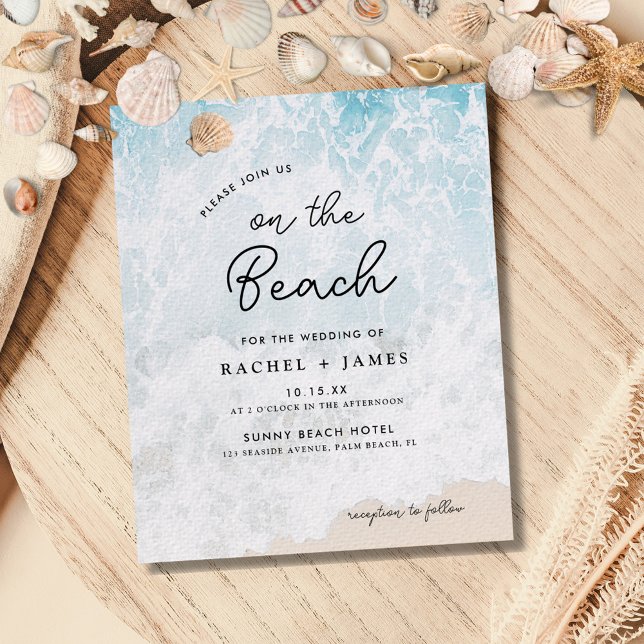 Budget Casual On The Beach Wedding Invitation Flyer (Creator Uploaded)