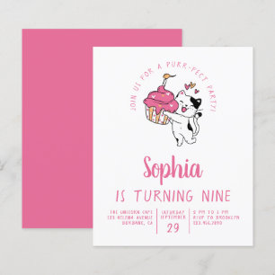 Budget Cat Kid's Birthday Party Invitation