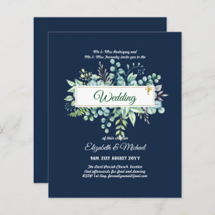 Budget CATHOLIC Christian WEDDING Greenery INVITES