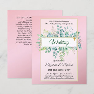 Budget CATHOLIC Christian WEDDING Greenery INVITES