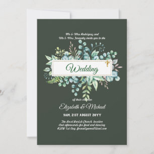 Budget CATHOLIC Christian WEDDING Greenery INVITES