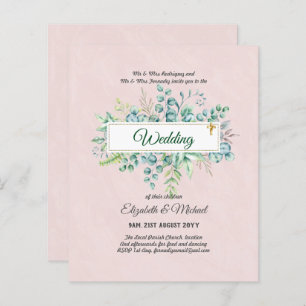 Budget CATHOLIC Christian WEDDING Greenery INVITES
