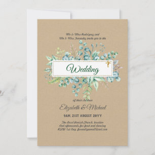 Budget CATHOLIC Christian WEDDING Greenery INVITES