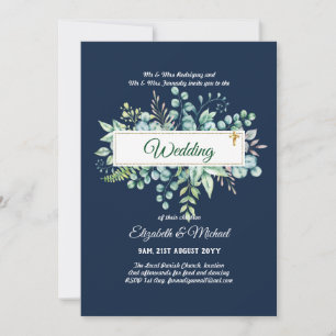 Budget CATHOLIC Christian WEDDING Greenery INVITES