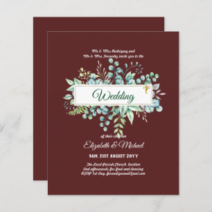 Budget CATHOLIC Christian WEDDING Greenery INVITES