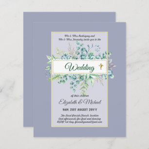 Budget CATHOLIC Christian WEDDING Greenery INVITES