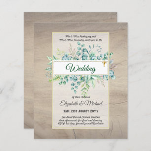 Budget CATHOLIC Christian WEDDING Greenery INVITES