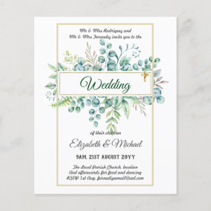 Budget CATHOLIC Christian WEDDING Greenery INVITES Flyer