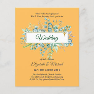 Budget CATHOLIC Christian WEDDING Greenery INVITES Flyer