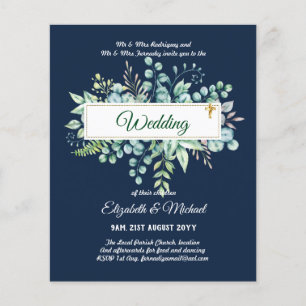 Budget CATHOLIC Christian WEDDING Greenery INVITES Flyer