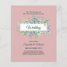 Budget CATHOLIC Christian WEDDING Greenery INVITES