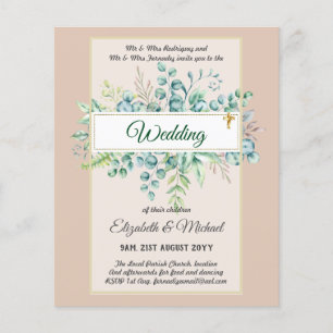 Budget CATHOLIC Christian WEDDING Greenery INVITES Flyer