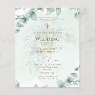 BUDGET Catholic Wedding Invitation Botanical Flyer