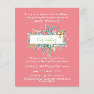 BUDGET Catholic Wedding Invitations Greenery Cross