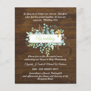 BUDGET Catholic Wedding Invitations Greenery Cross