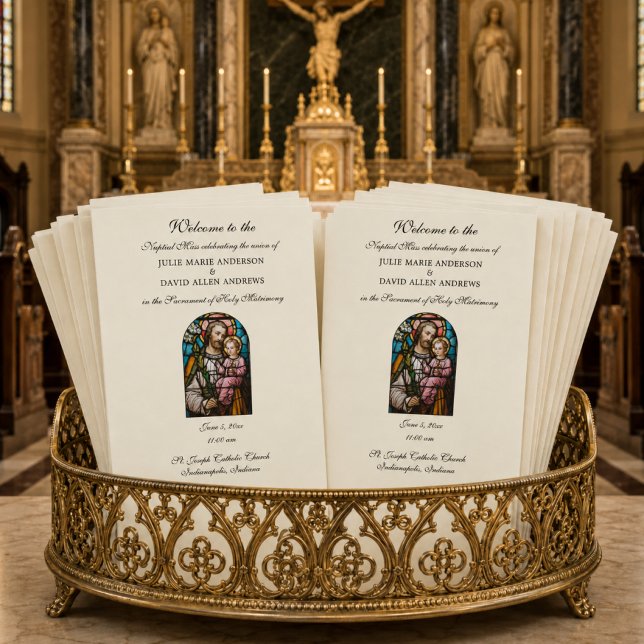 Budget Catholic Wedding Program     Custom Letterhead (Creator Uploaded)