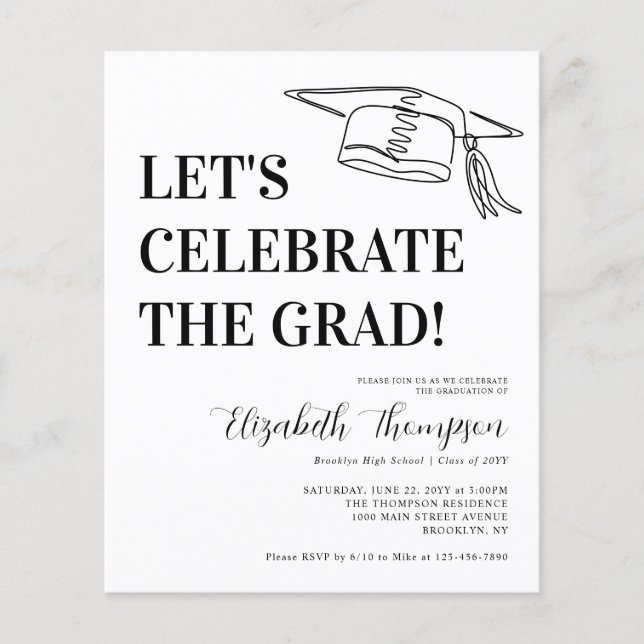 Budget Celebrate Graduate Simple Graduation Party (Front)