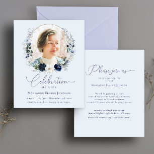 Budget Celebration of Life Floral Photo Memorial Flyer