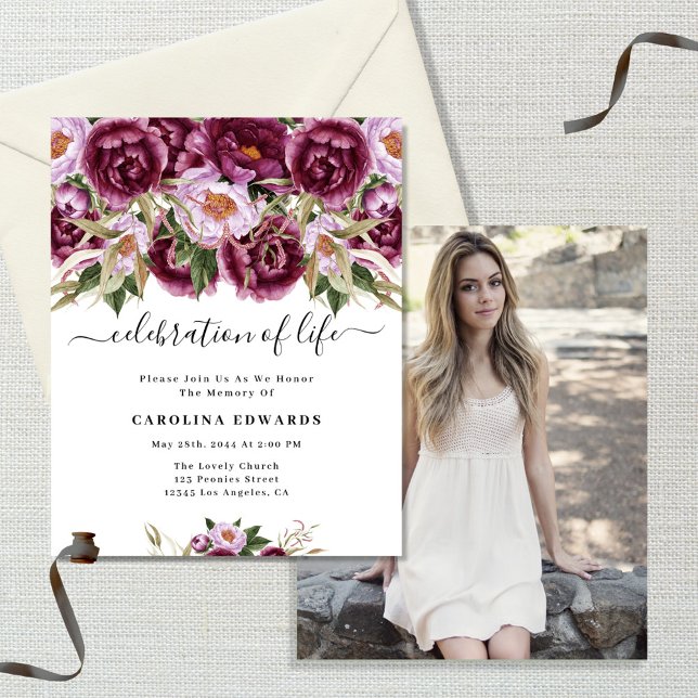 Budget Celebration of Life Purple Photo Funeral (Creator Uploaded)