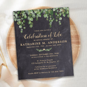 Budget Celebration Of Life Rustic Greenery Invite