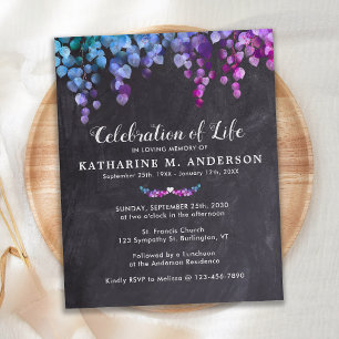 Budget Celebration Of Life Rustic Purple Greenery