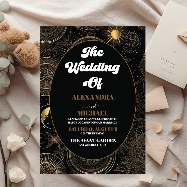 Budget Celestial Black Gold Wedding (Creator Uploaded)