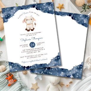 Budget Celestial Taurus Baby Shower Invitation
