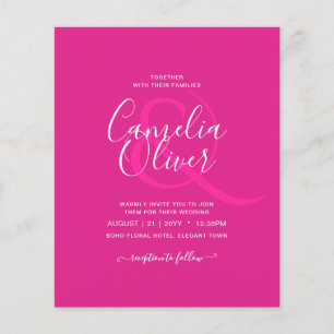 BUDGET CERISE PINK Modern Core Wedding Flyer