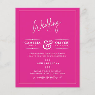 BUDGET CERISE PINK Modern Core Wedding Flyer