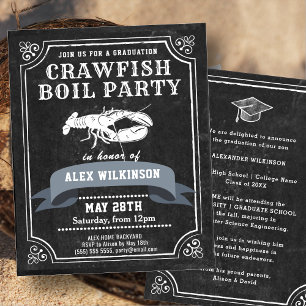 BUDGET Chalkboard GRAD Crawfish Boil Invitation