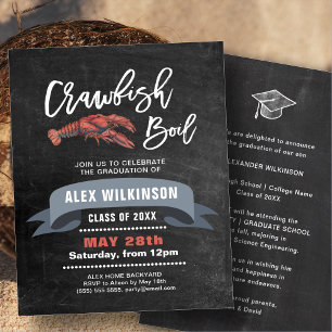 BUDGET Chalkboard GRAD Crawfish Boil Invitation