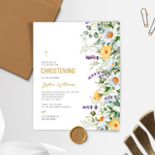 Budget Chamomile & Eucalyptus Christening Invite