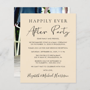 Budget Champagne Photo Wedding Reception Invite