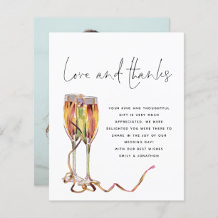 Budget Champagne Script Photo Wedding Thank You