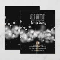 Budget Champagne Sparkle 50th Birthday Invitations